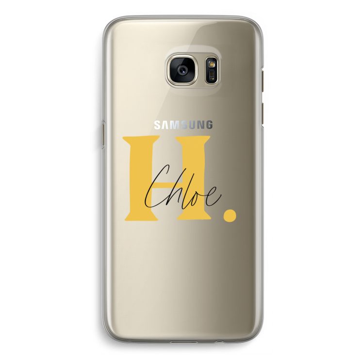 Amber Script: Samsung Galaxy S7 Edge Transparant Hoesje