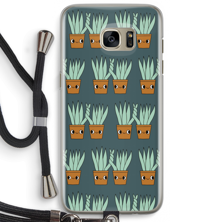 Sansevieria: Samsung Galaxy S7 Edge Transparant Hoesje met koord