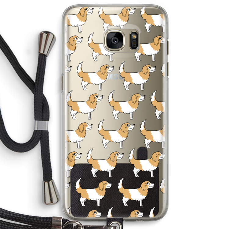 Doggy: Samsung Galaxy S7 Edge Transparant Hoesje met koord