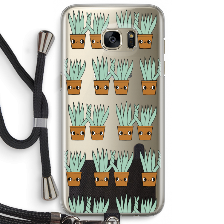 Sansevieria: Samsung Galaxy S7 Edge Transparant Hoesje met koord