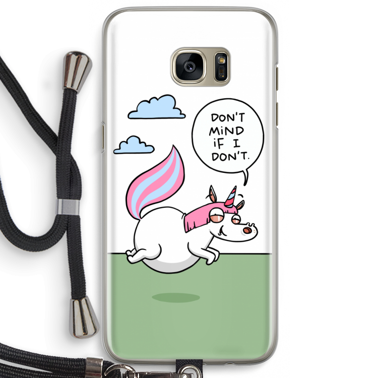 Unicorn: Samsung Galaxy S7 Edge Transparant Hoesje met koord