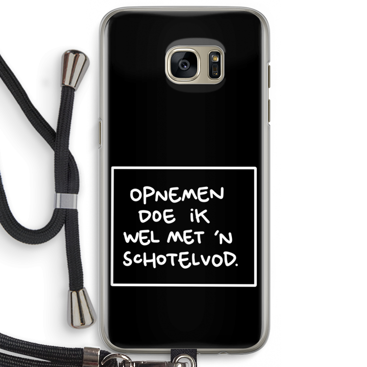 Schotelvod: Samsung Galaxy S7 Edge Transparant Hoesje met koord