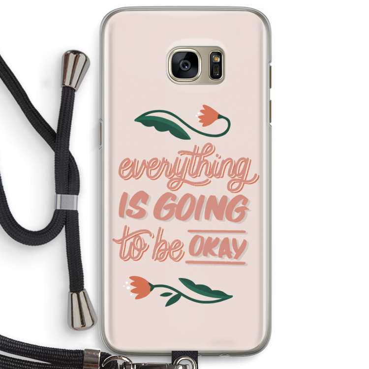 Optimistic flower girl: Samsung Galaxy S7 Edge Transparant Hoesje met koord