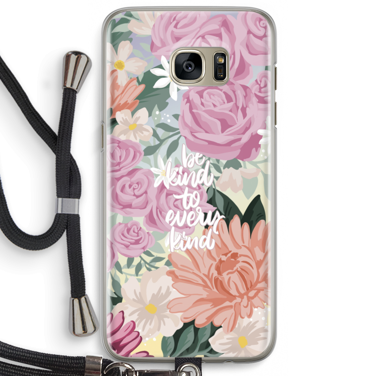 Kindness matters: Samsung Galaxy S7 Edge Transparant Hoesje met koord