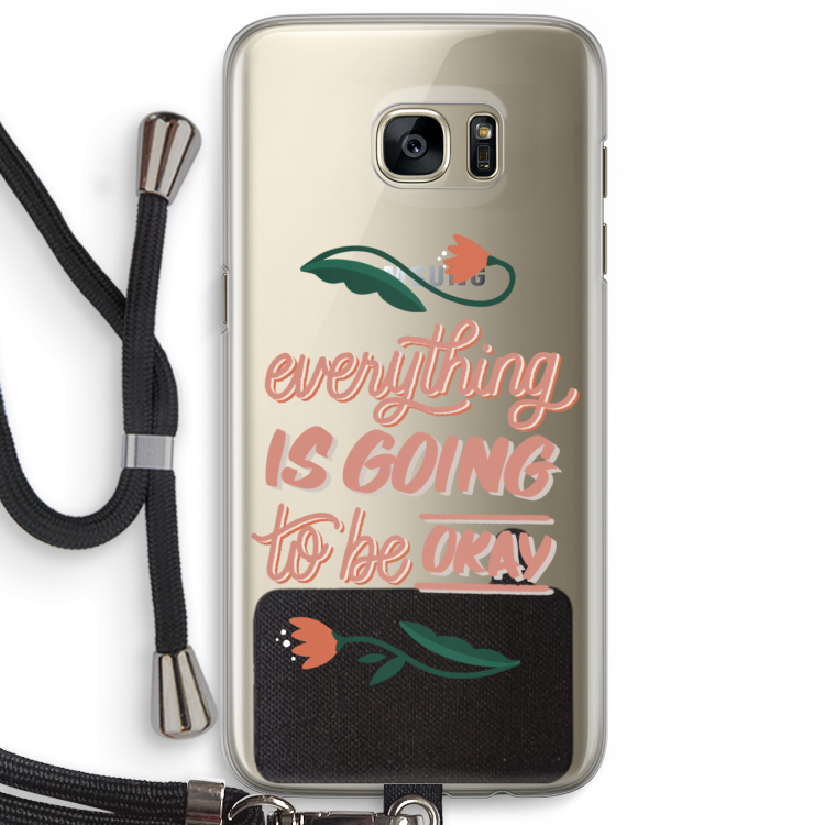 Optimistic flower girl: Samsung Galaxy S7 Edge Transparant Hoesje met koord