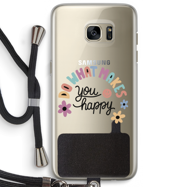 Happy days: Samsung Galaxy S7 Edge Transparant Hoesje met koord