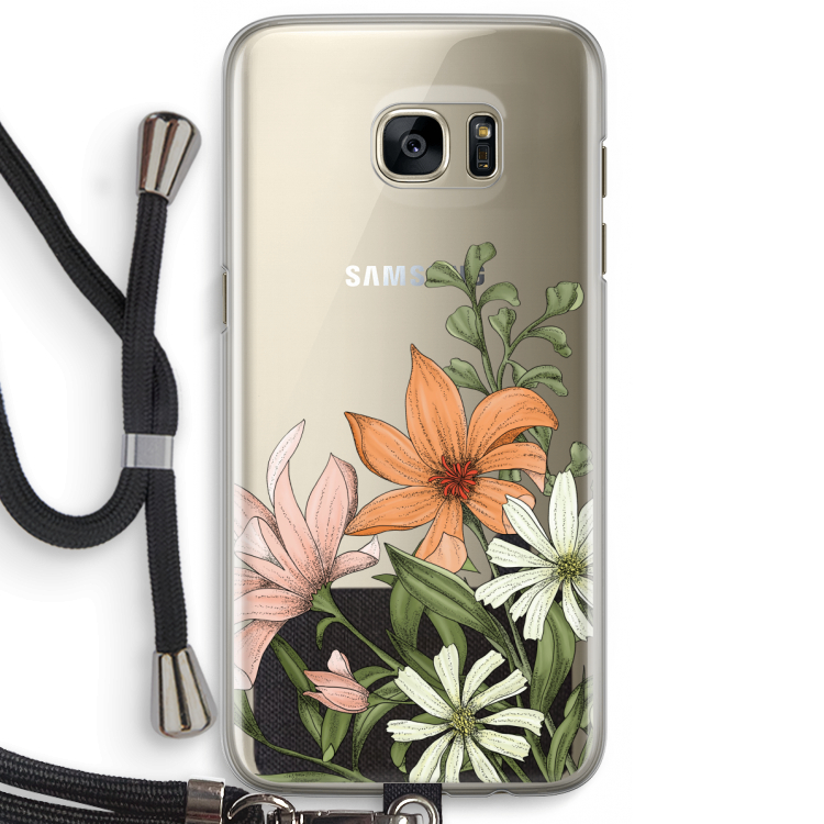 Floral bouquet: Samsung Galaxy S7 Edge Transparant Hoesje met koord