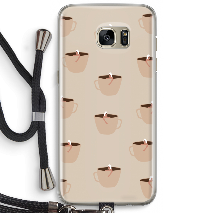 Morning coffee: Samsung Galaxy S7 Edge Transparant Hoesje met koord