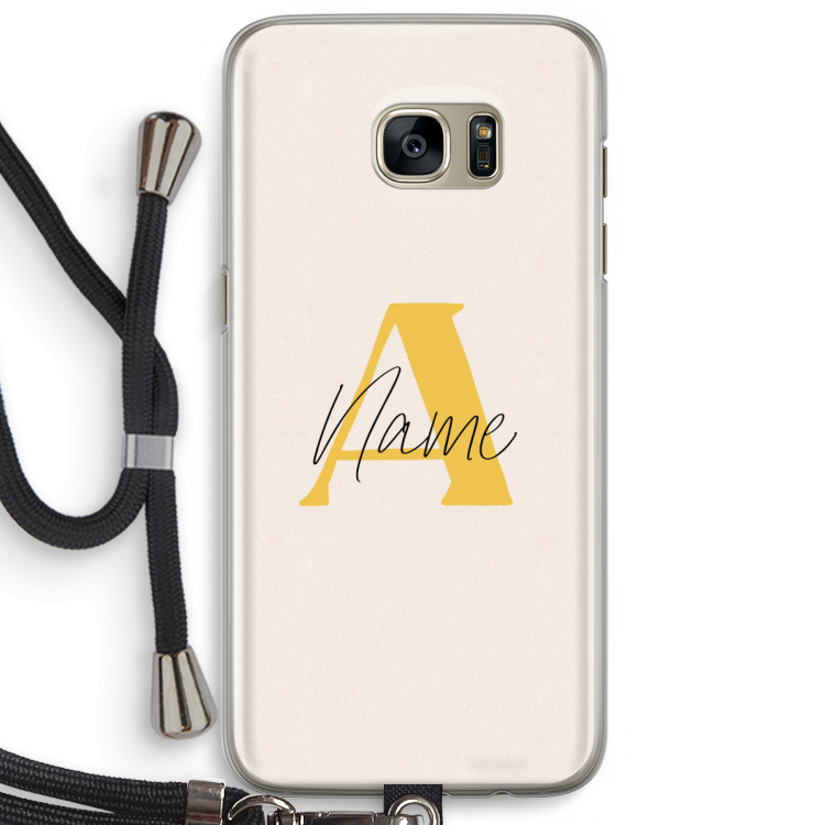 Amber Script: Samsung Galaxy S7 Edge Transparant Hoesje met koord