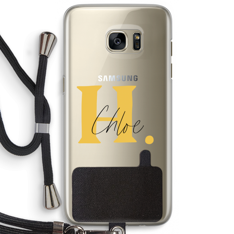 Amber Script: Samsung Galaxy S7 Edge Transparant Hoesje met koord