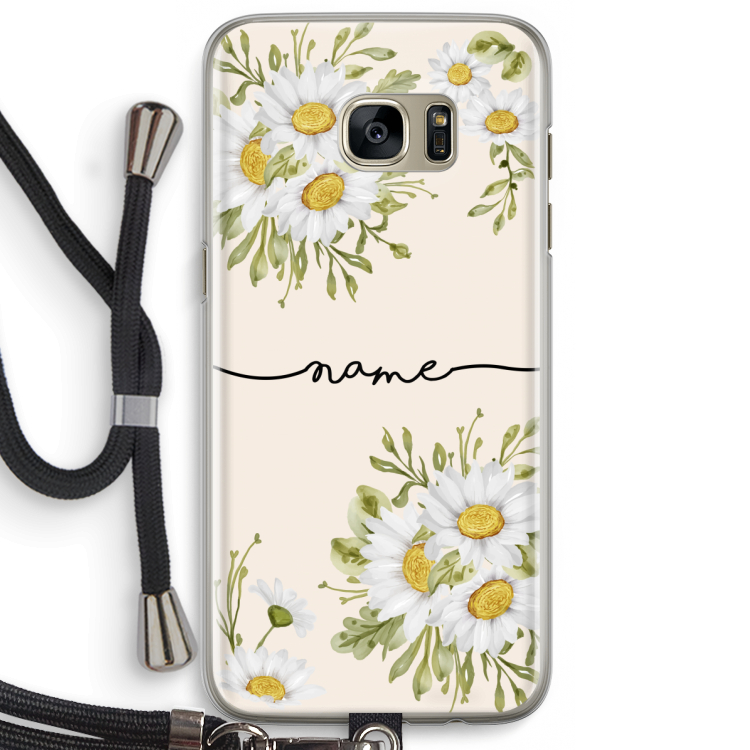 Daisies: Samsung Galaxy S7 Edge Transparant Hoesje met koord