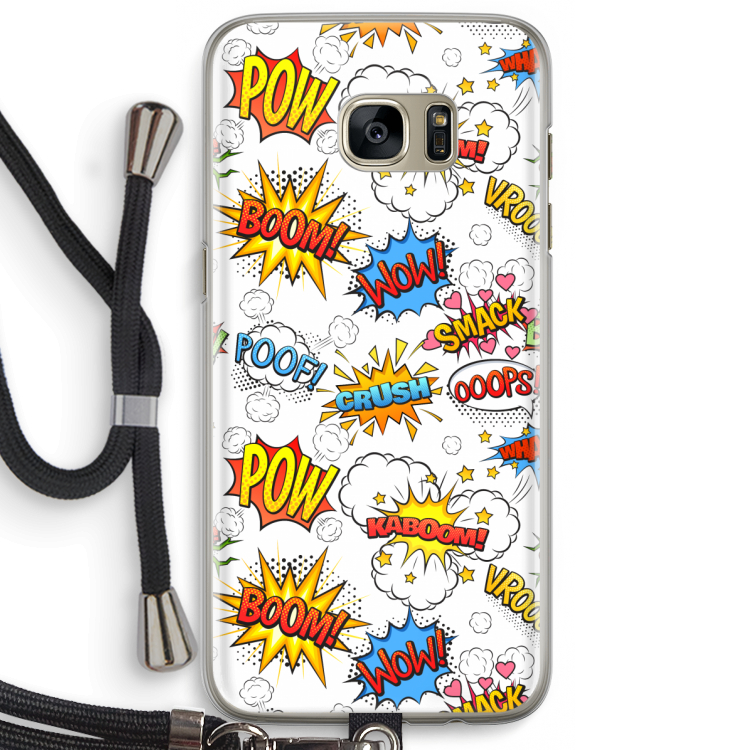 Pow Smack: Samsung Galaxy S7 Edge Transparant Hoesje met koord