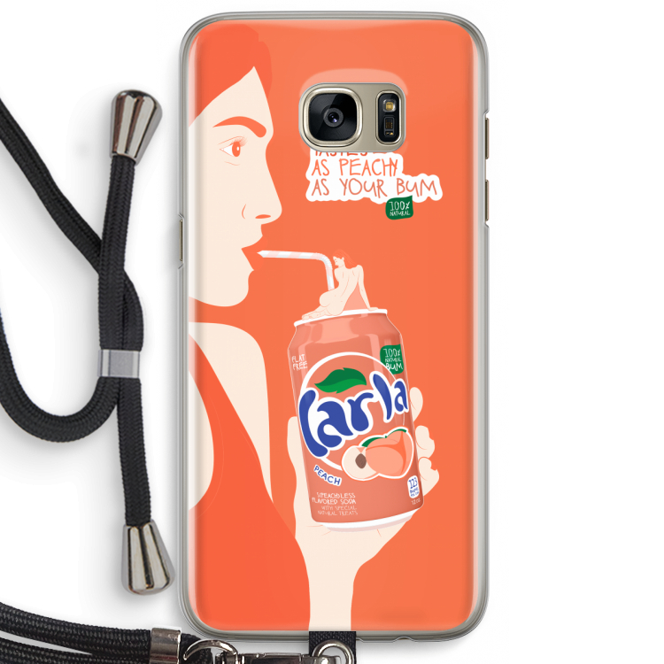 Peach please!: Samsung Galaxy S7 Edge Transparant Hoesje met koord