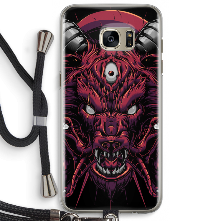 Hell Hound and Serpents: Samsung Galaxy S7 Edge Transparant Hoesje met koord