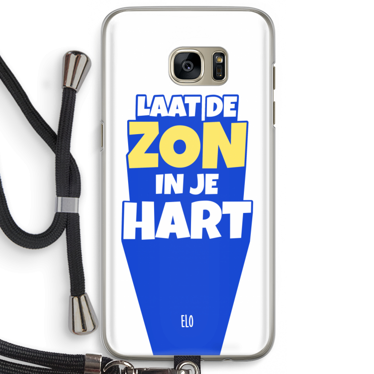Laat de zon in je hart: Samsung Galaxy S7 Edge Transparant Hoesje met koord
