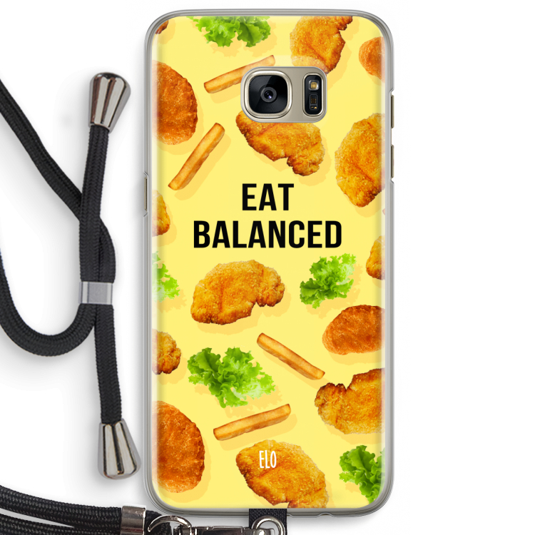 Eat Balanced: Samsung Galaxy S7 Edge Transparant Hoesje met koord
