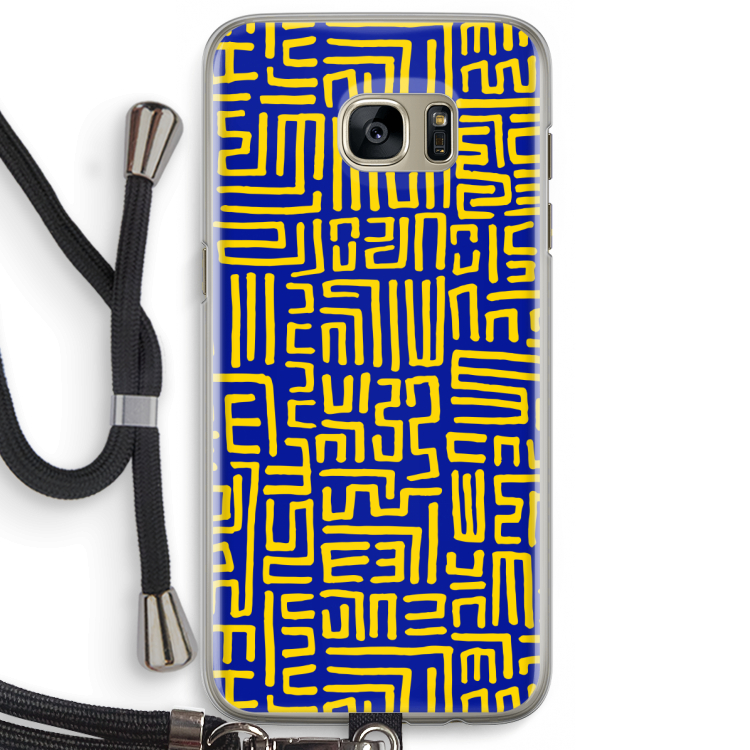 Majorelle Blue Print: Samsung Galaxy S7 Edge Transparant Hoesje met koord
