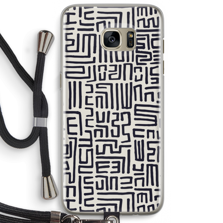 Moroccan Print: Samsung Galaxy S7 Edge Transparant Hoesje met koord