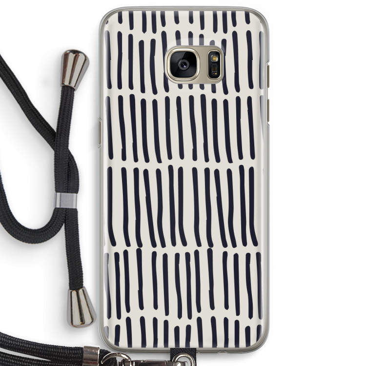 Moroccan stripes: Samsung Galaxy S7 Edge Transparant Hoesje met koord