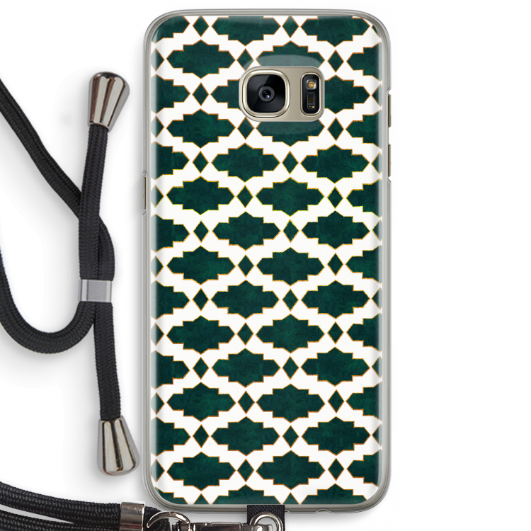 Moroccan tiles: Samsung Galaxy S7 Edge Transparant Hoesje met koord