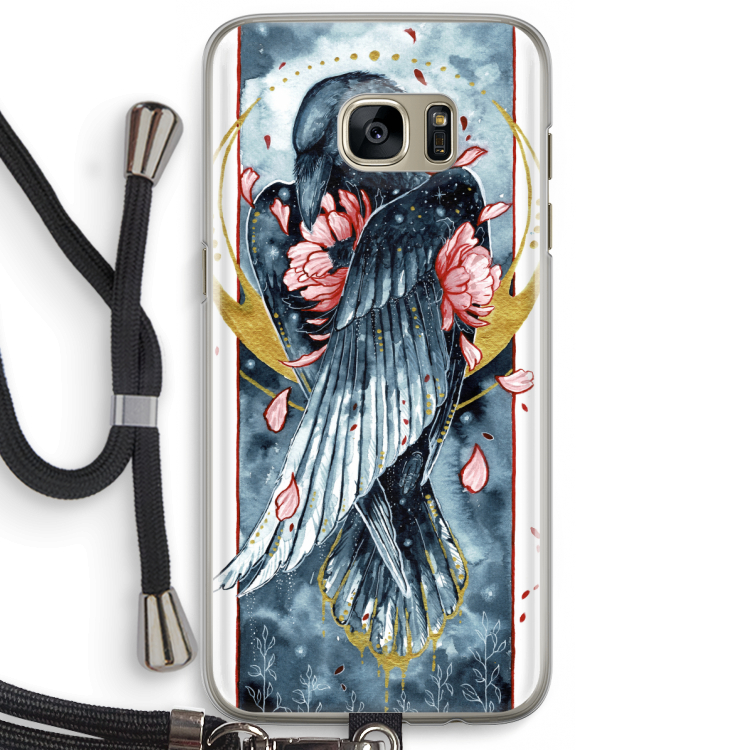 Golden Raven: Samsung Galaxy S7 Edge Transparant Hoesje met koord