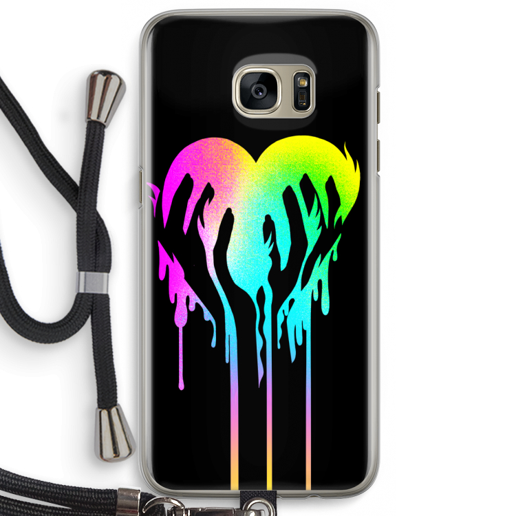 Hold My Heart: Samsung Galaxy S7 Edge Transparant Hoesje met koord