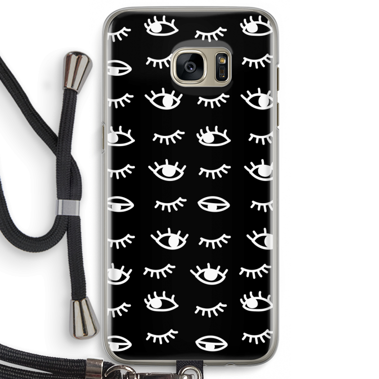 Eye pattern #3: Samsung Galaxy S7 Edge Transparant Hoesje met koord