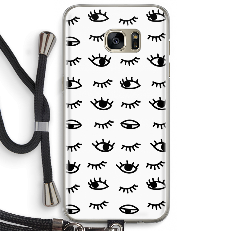 Eye pattern #2: Samsung Galaxy S7 Edge Transparant Hoesje met koord