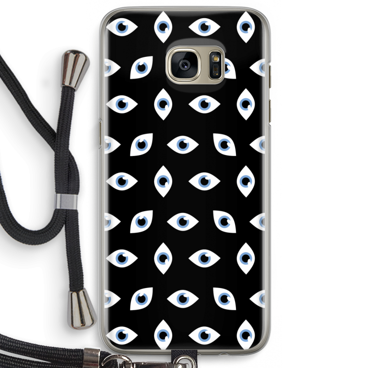 Eyes pattern: Samsung Galaxy S7 Edge Transparant Hoesje met koord