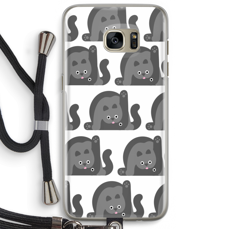 Cats: Samsung Galaxy S7 Edge Transparant Hoesje met koord
