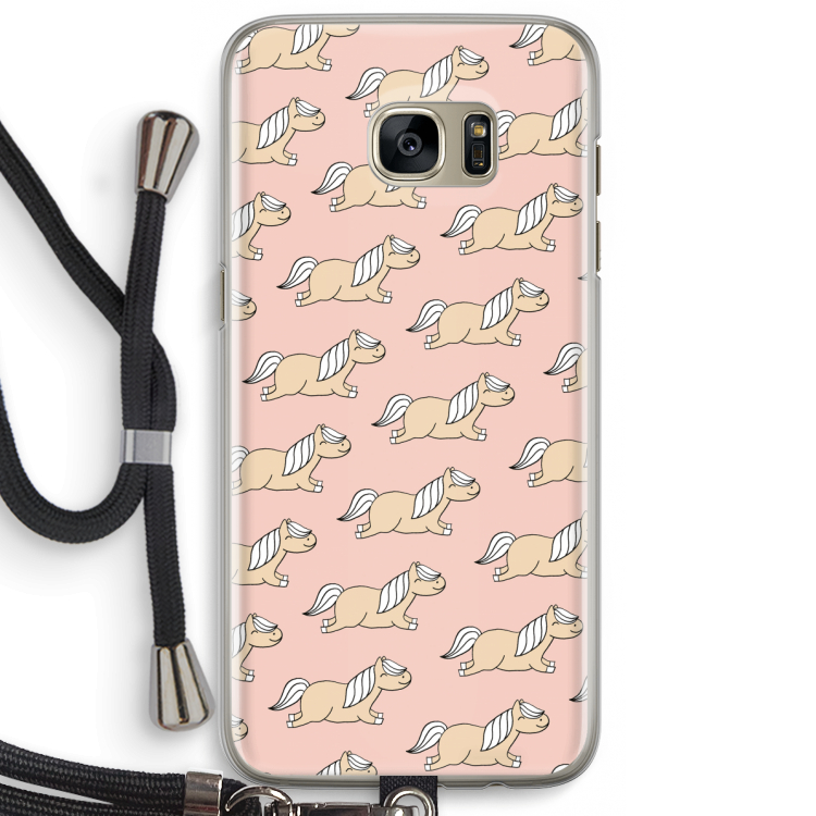 Ponys: Samsung Galaxy S7 Edge Transparant Hoesje met koord
