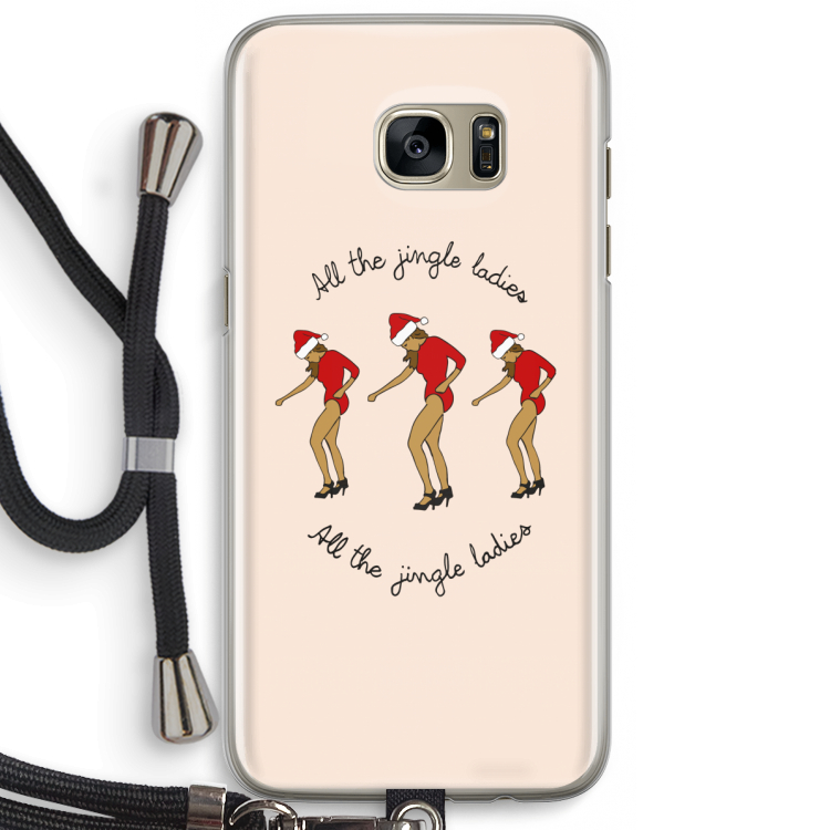 Jingle Ladies: Samsung Galaxy S7 Edge Transparant Hoesje met koord