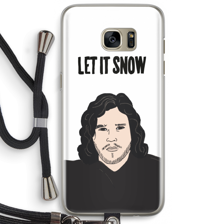Let It Snow: Samsung Galaxy S7 Edge Transparant Hoesje met koord