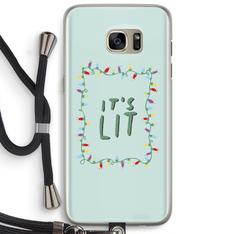 It's Lit: Samsung Galaxy S7 Edge Transparant Hoesje met koord