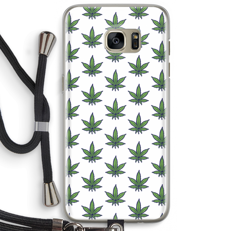 Weed: Samsung Galaxy S7 Edge Transparant Hoesje met koord