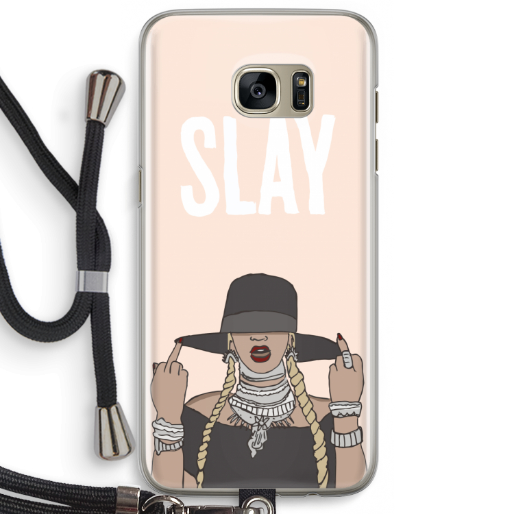 Slay All Day: Samsung Galaxy S7 Edge Transparant Hoesje met koord