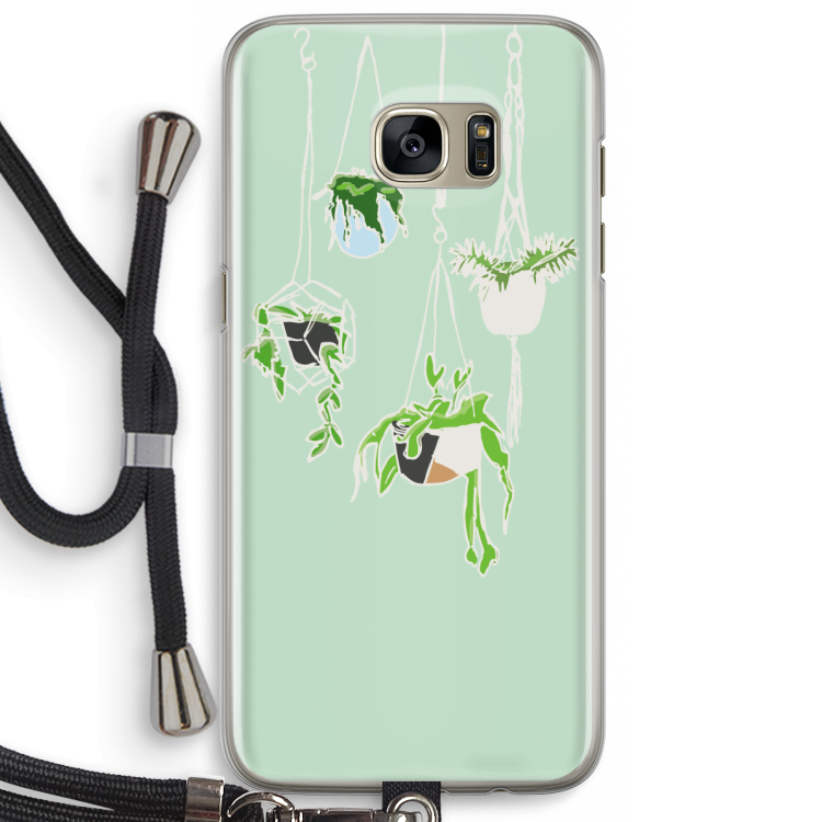 Hang In There: Samsung Galaxy S7 Edge Transparant Hoesje met koord