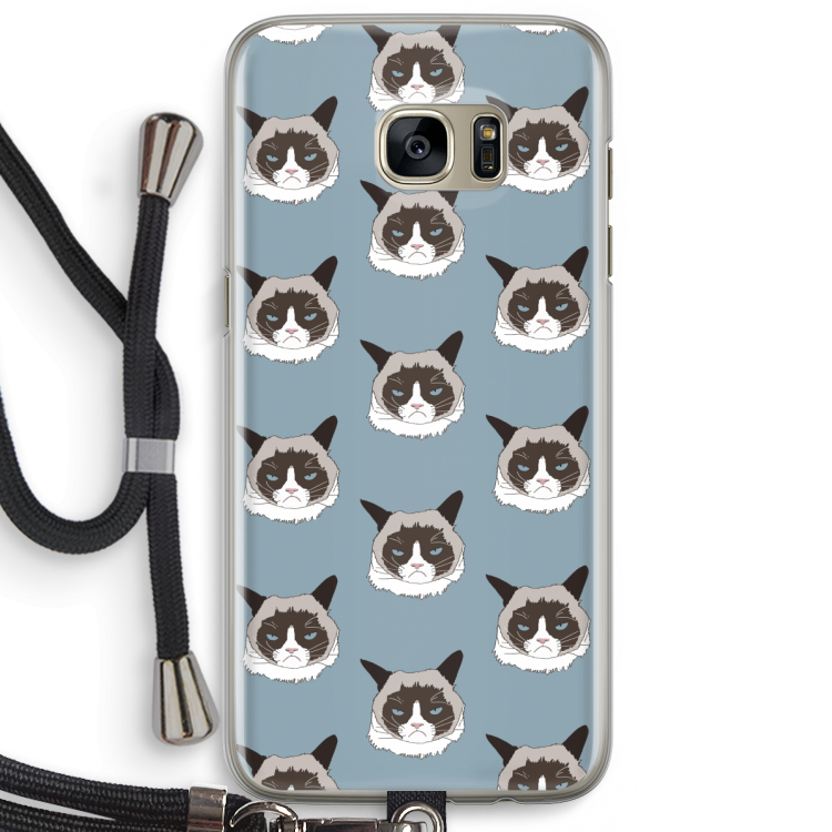 It's a Purrr Case: Samsung Galaxy S7 Edge Transparant Hoesje met koord