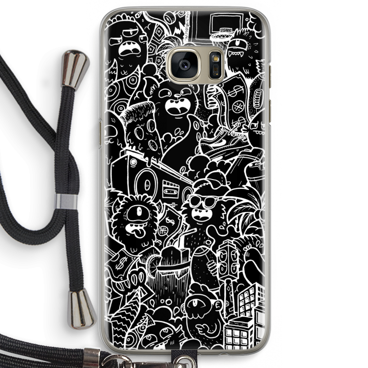 Vexx Black City : Samsung Galaxy S7 Edge Transparant Hoesje met koord