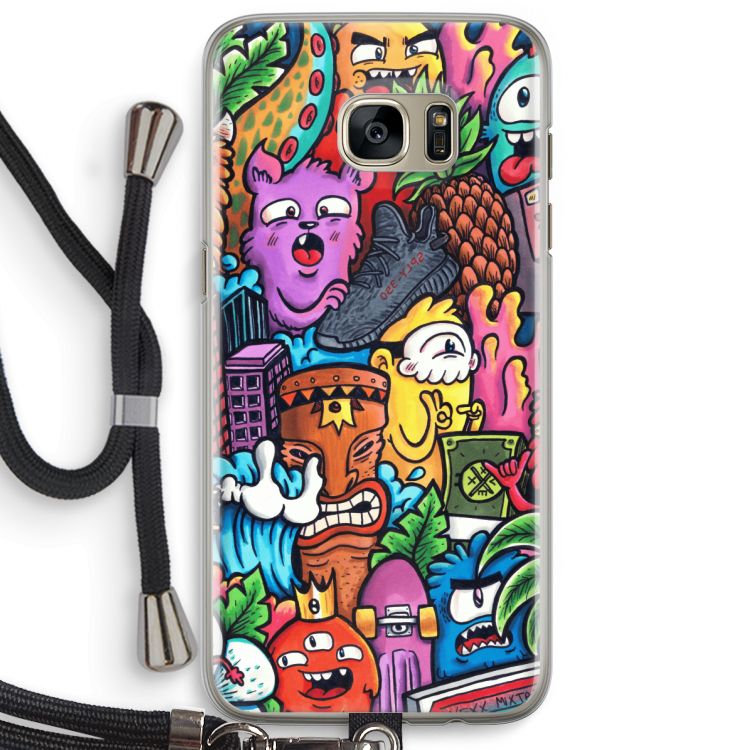 Vexx Mixtape: Samsung Galaxy S7 Edge Transparant Hoesje met koord