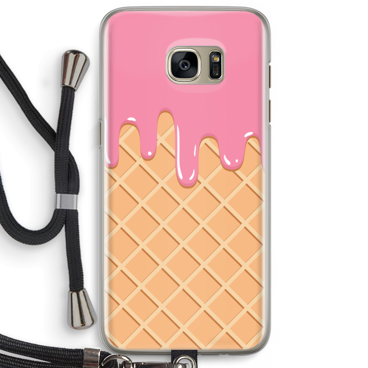 Ice cream: Samsung Galaxy S7 Edge Transparant Hoesje met koord