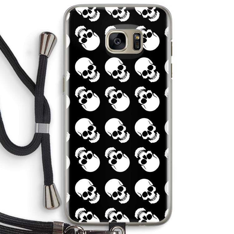 Musketon Skulls: Samsung Galaxy S7 Edge Transparant Hoesje met koord