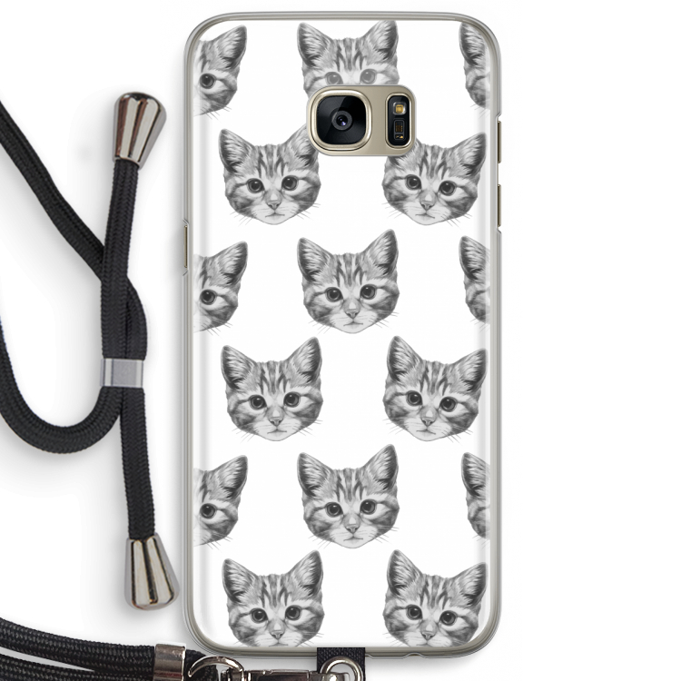 Kitten: Samsung Galaxy S7 Edge Transparant Hoesje met koord