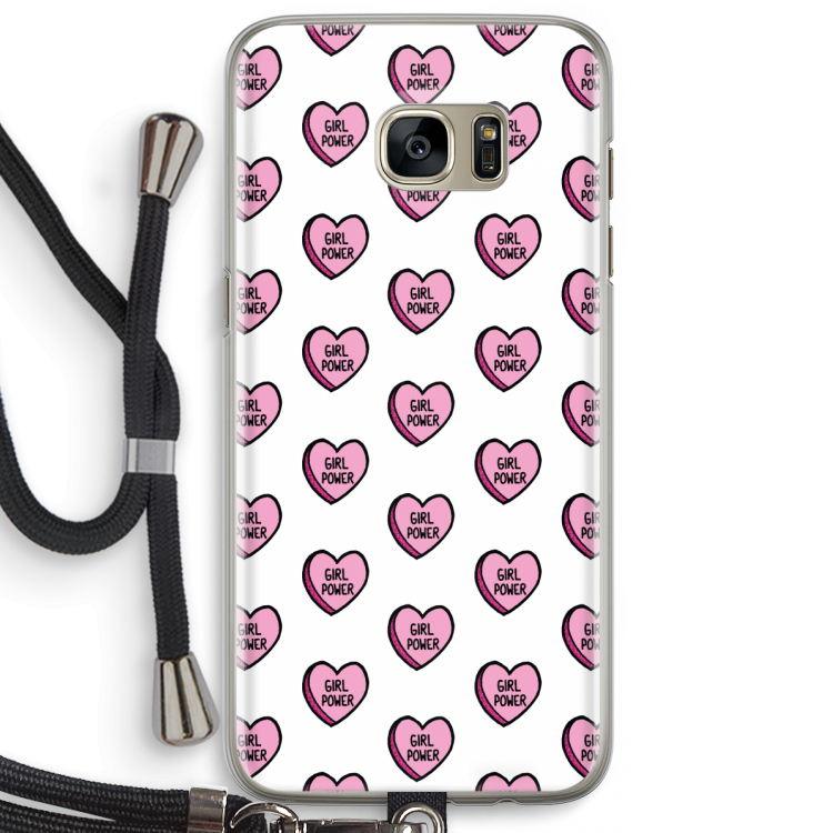 GIRL POWER: Samsung Galaxy S7 Edge Transparant Hoesje met koord