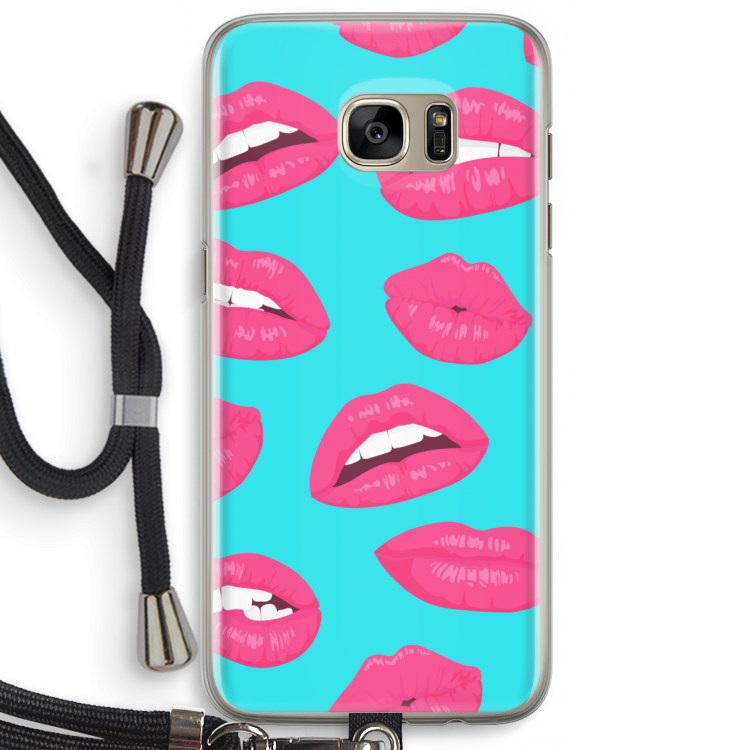 Bite my lip: Samsung Galaxy S7 Edge Transparant Hoesje met koord