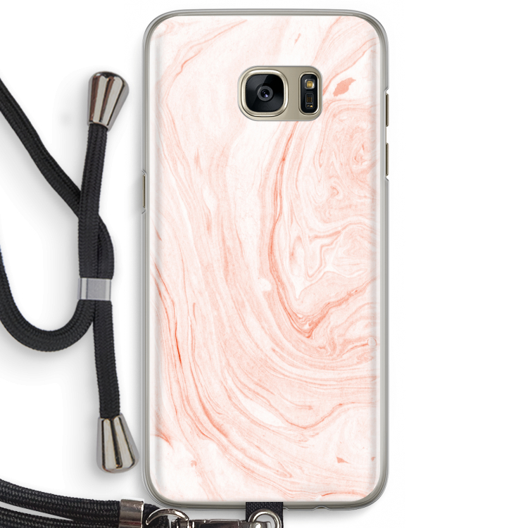 Peach bath: Samsung Galaxy S7 Edge Transparant Hoesje met koord