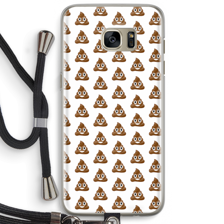 Poop emoji: Samsung Galaxy S7 Edge Transparant Hoesje met koord
