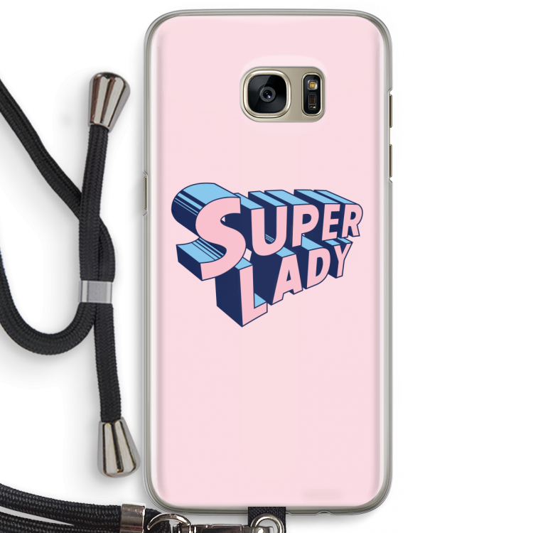 Superlady: Samsung Galaxy S7 Edge Transparant Hoesje met koord