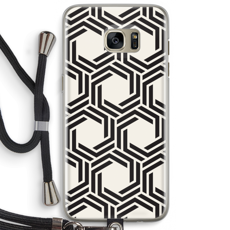 Geometrisch patroon: Samsung Galaxy S7 Edge Transparant Hoesje met koord