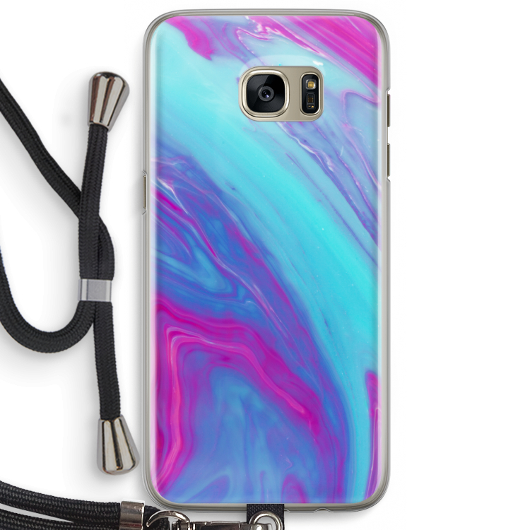 Zweverige regenboog: Samsung Galaxy S7 Edge Transparant Hoesje met koord